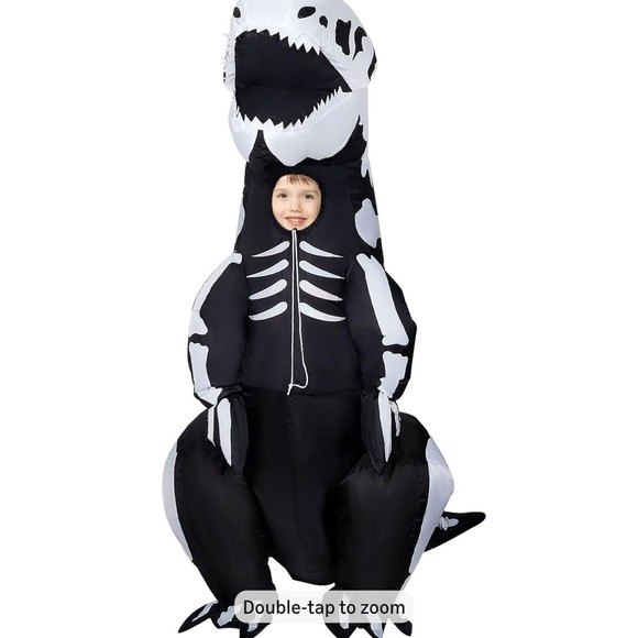 Lulu Home Other - Lulu Home Inflatable Skeleton T-Rex Costume Kids Black Dinosaur 6.5FT 21224B K1